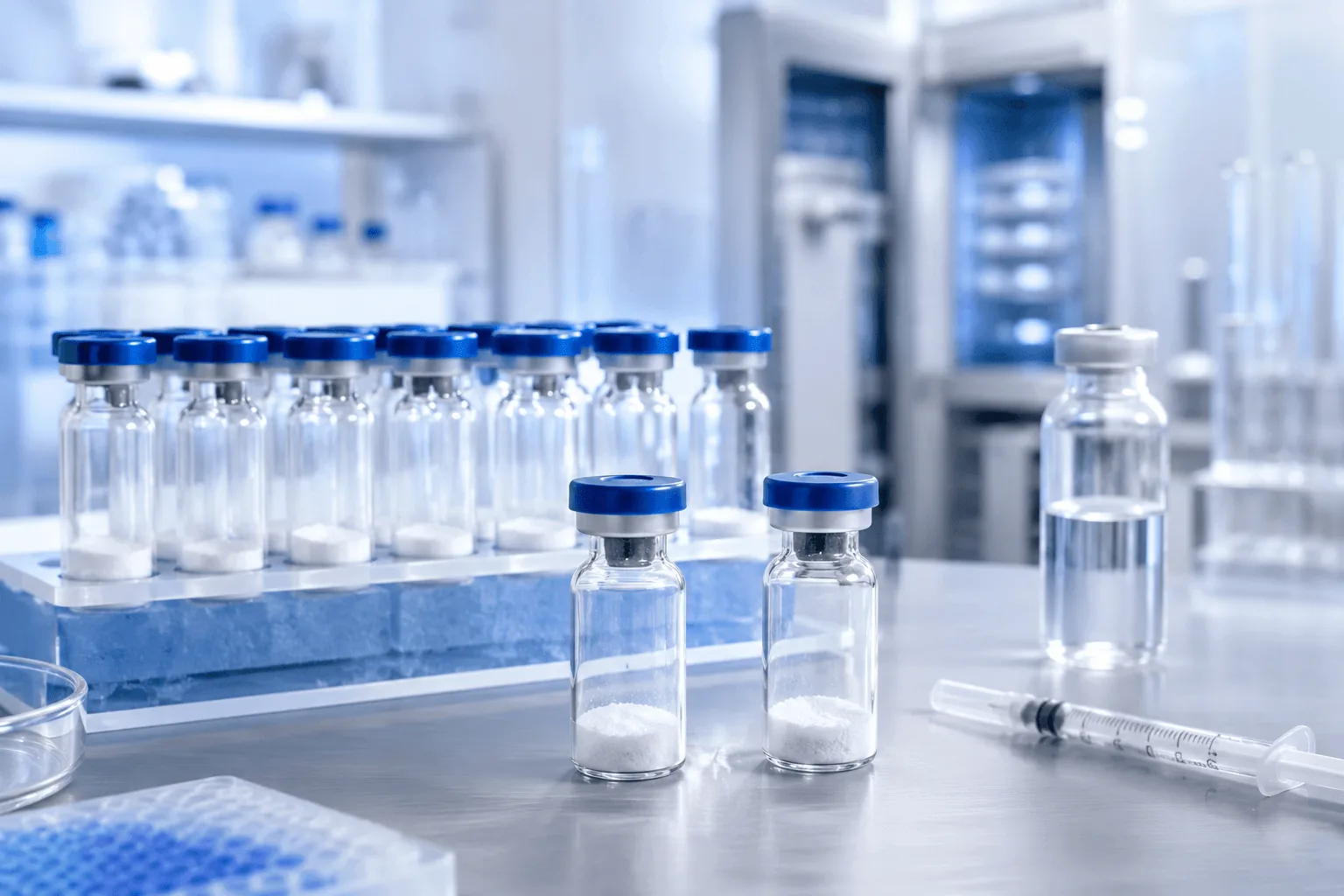 Lyophilised peptide vials for laboratory research